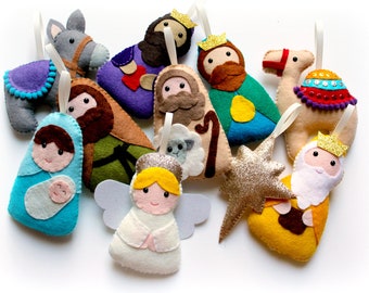 Make Your Own felt Nativity Garland Kit, Christmas garland, felt garland, Christmas ornament, craft kit, Nativity set, felt decoration