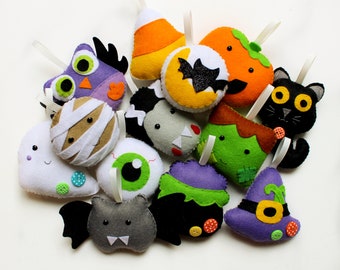 PDF instructions for felt Halloween Countdown garland. Instructions for 13 decorations included. Digital Pattern. Instant Download