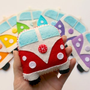 Make Your Own Felt Rainbow Camper Van Garland Kit. Felt decorations. Sewing pattern. Felt garland. Felt Rainbow