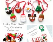 Make Your Own felt Christmas decorations. Tiny Christmas Collection Kit (incl. Stuffing). Christmas garland. Christmas ornaments.