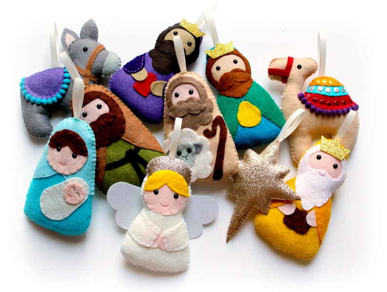 PDF pattern for felt Nativity Garland, full instructions and templates, Digital Pattern, Instant Download, Christmas garland, felt kit, DIY image 2