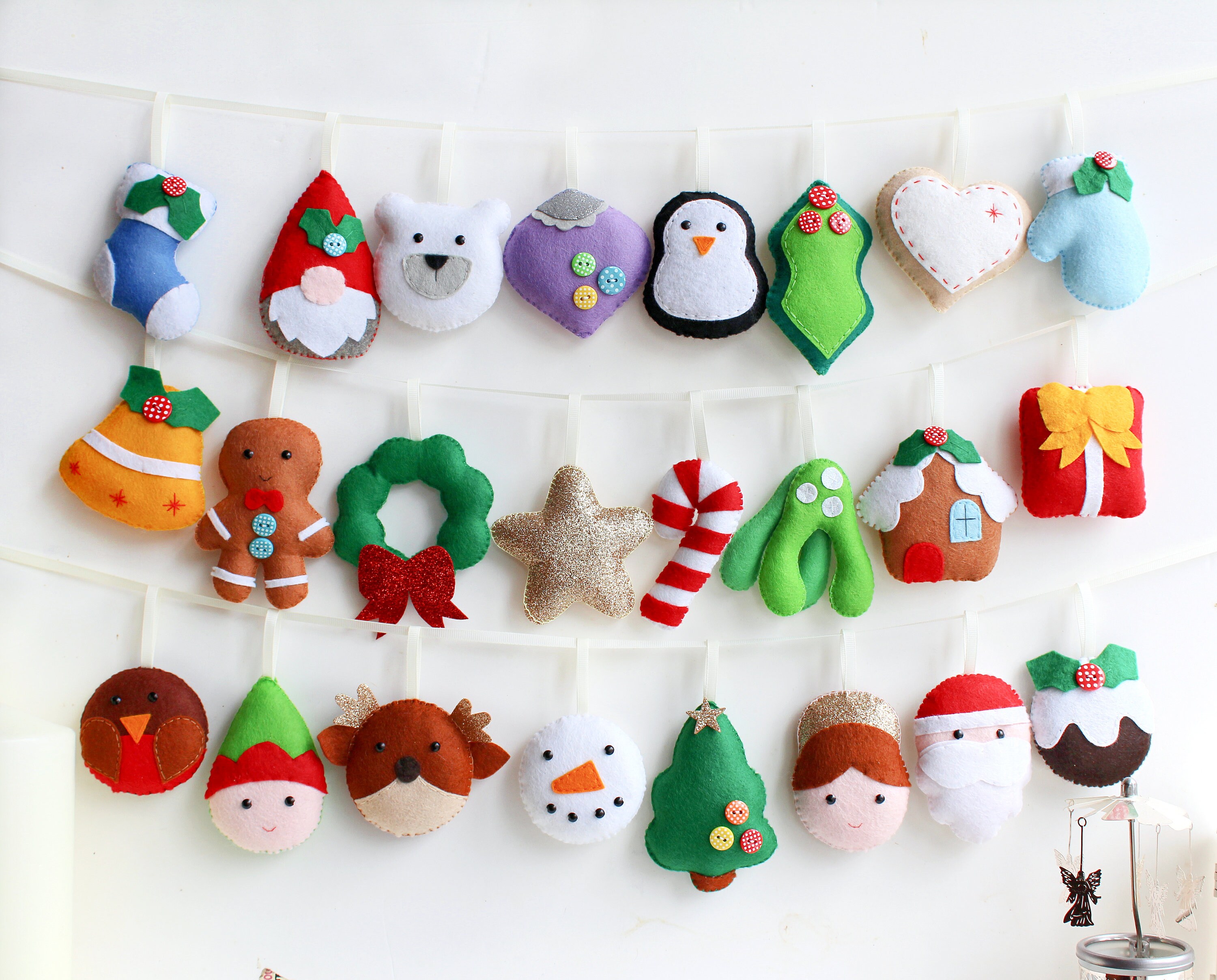 24 Piece Felt Advent Calendar Garland Heirloom Ornaments. 3m - Etsy  Singapore