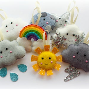 Make Your Own felt Weather Garland Kit. Sewing pattern. DIY Craft. Sew Your Own. Craft kit.