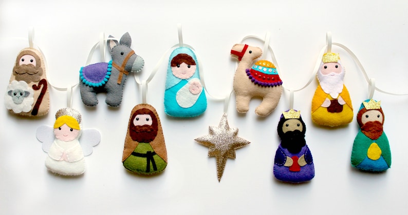 PDF pattern for felt Nativity Garland, full instructions and templates, Digital Pattern, Instant Download, Christmas garland, felt kit, DIY image 3