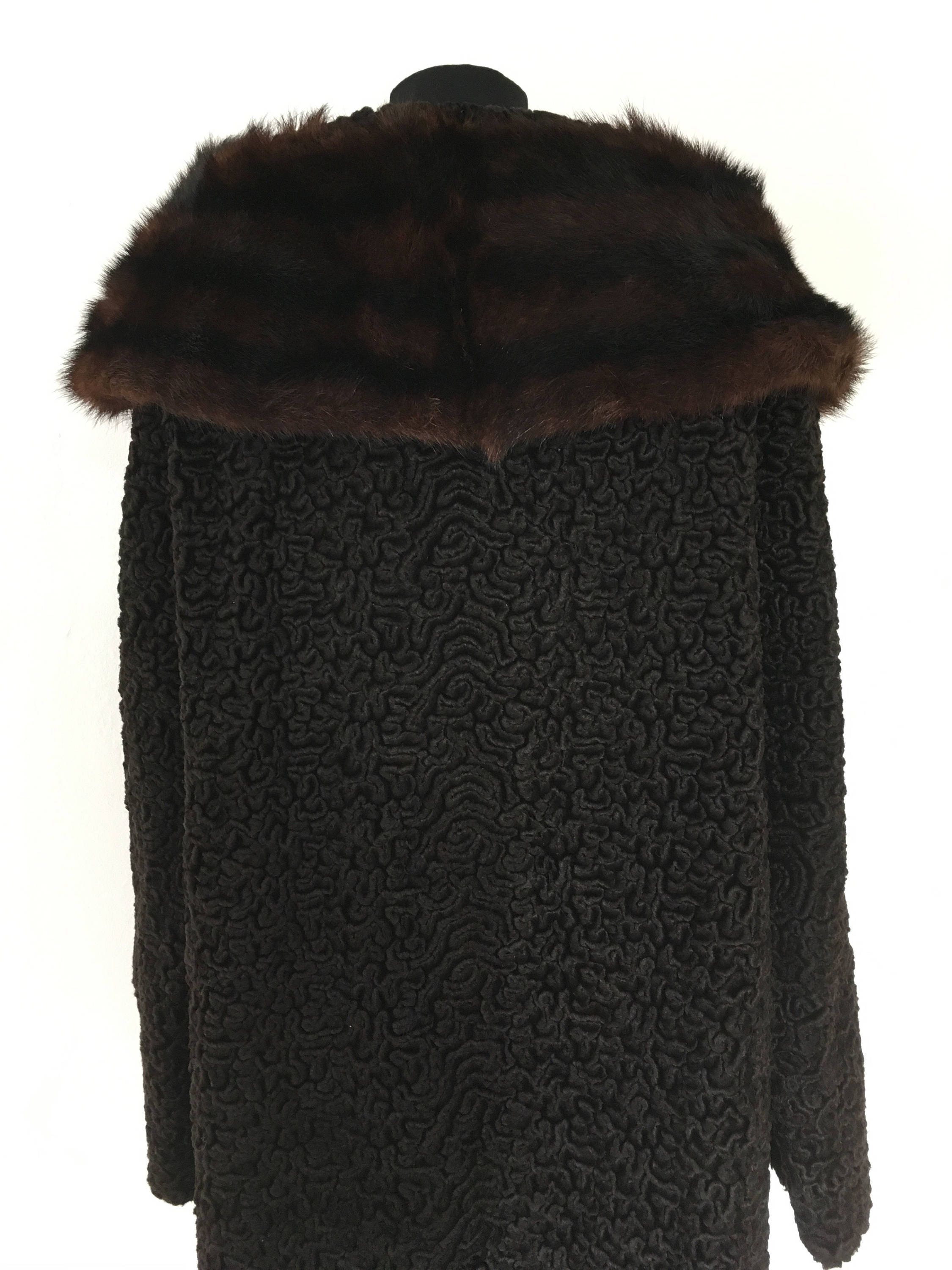 1950s Astrakhan Coat by Astra Furs With Muskrat Collar Etsy UK
