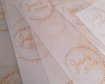 Personalised Greaseproof Paper paper A3 or A4