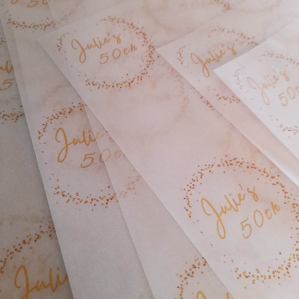 Personalised Greaseproof Paper paper A3 or A4