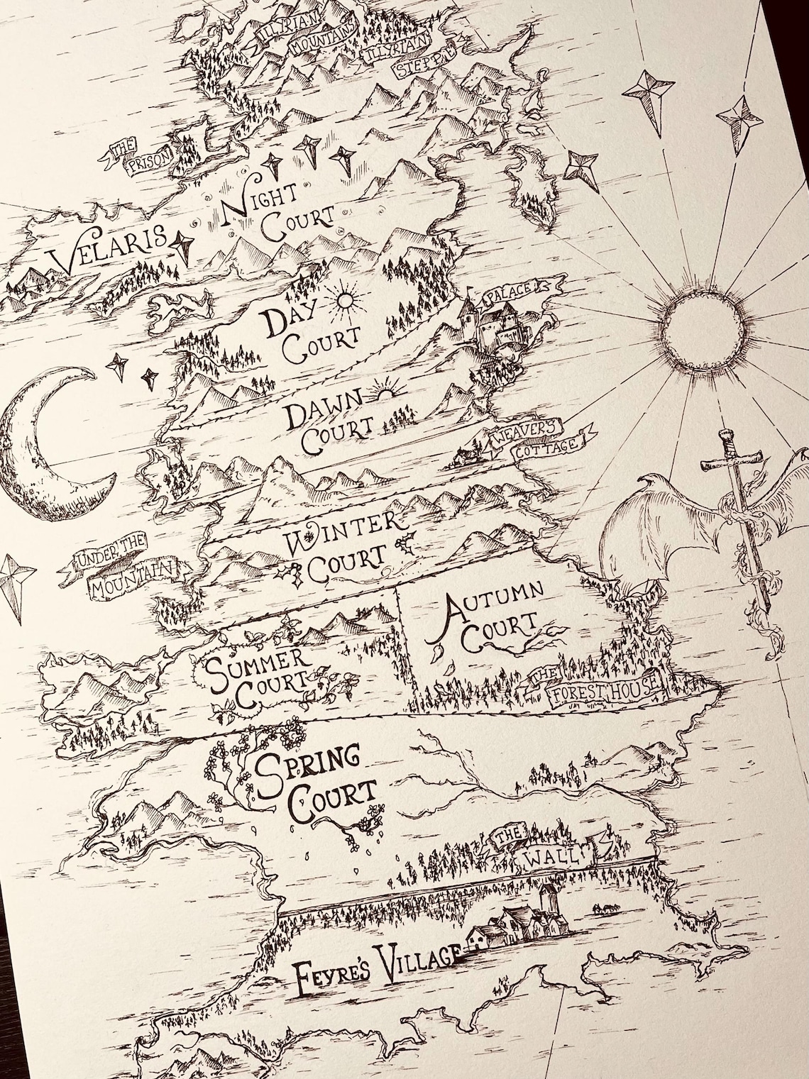 PREORDER ACOTAR Map A3 Art Print - Etsy