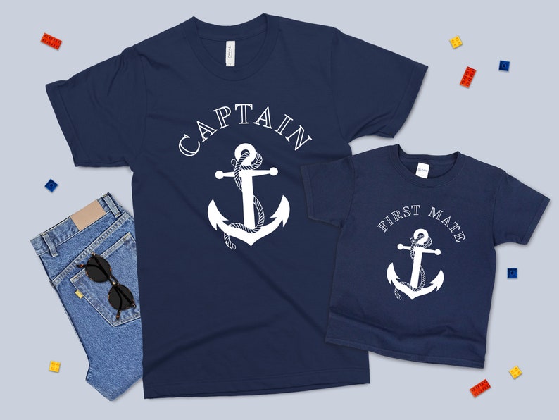 Captain / First Mate T-shirt Set Matching Shirts Cute | Etsy