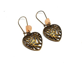Stud Earrings, hearts, roses