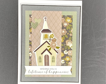 Carte de mariage, sentiment à l'intérieur, carte pour tout le monde, fabriquée à la main, abordable, commande spéciale, carte faite avec amour, jolie carte, ami, famille