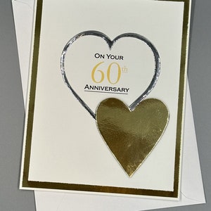 Fait main, cartes d'anniversaire avec sentiment, 60 ans, idéales pour la famille et les amis. Un assortiment de techniques de création uniques en leur genre.