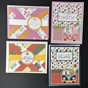 Cartes faites à la main, vierges à l'intérieur ou avec sentiment, une variété pour toute la famille et les amis. Un assortiment de techniques utilisées pour créer
