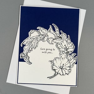 Cartes faites main, carte d'adieu et de bonne chance avec sentiment, pour la famille et les amis. Un assortiment de techniques utilisées pour créer, unique en son genre