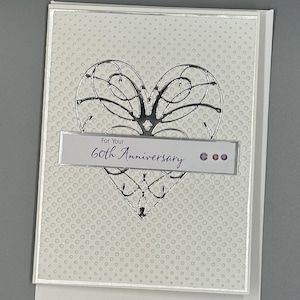 Fait main, Carte d'anniversaire avec sentiment, 60 ans, Pour la famille - les amis. Un assortiment de techniques et de styles utilisés pour créer, unique en son genre.