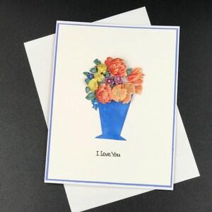 Grußkarten, Muttertagskarte, 3D dimensional, spezielle Karte, Tochter, Blumen, handgefertigt, erschwinglich, alle Gelegenheit, großes Sortiment