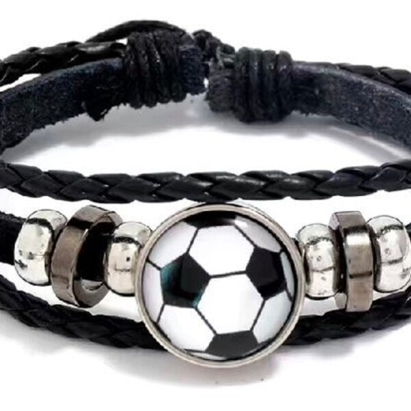 Funky Adjustable Football Bracelet & Football Key Ring add on - GOAL White back in stock