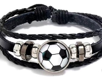 Funky Adjustable Football Bracelet & Football Key Ring add on - GOAL White back in stock