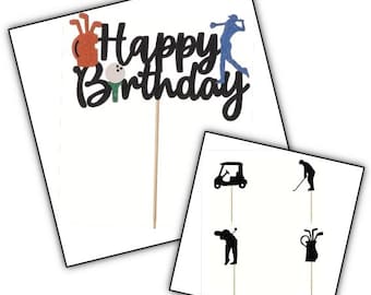13 Piece LARGE/ BUMPER SIZED Golf Cake Topper Bundle #Golf