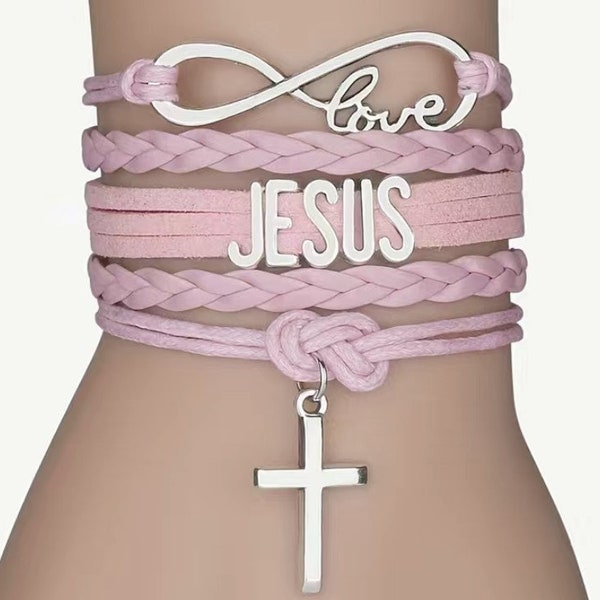 Multi Wrap Jesus Braided Bracelet