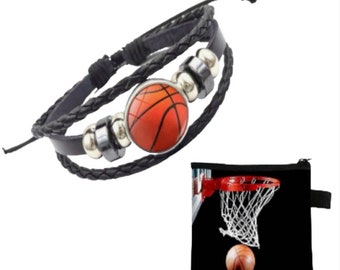 Basketball bundle / gift set . Basketball bracelet and basketball coin purse