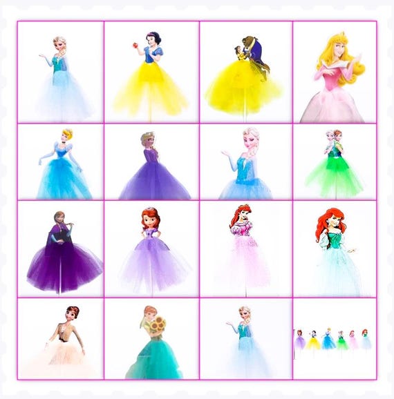 Princess themed cake toppers- Elsa like , Sleeping Beauty like , Jasmine like and MANY  more * NEW *