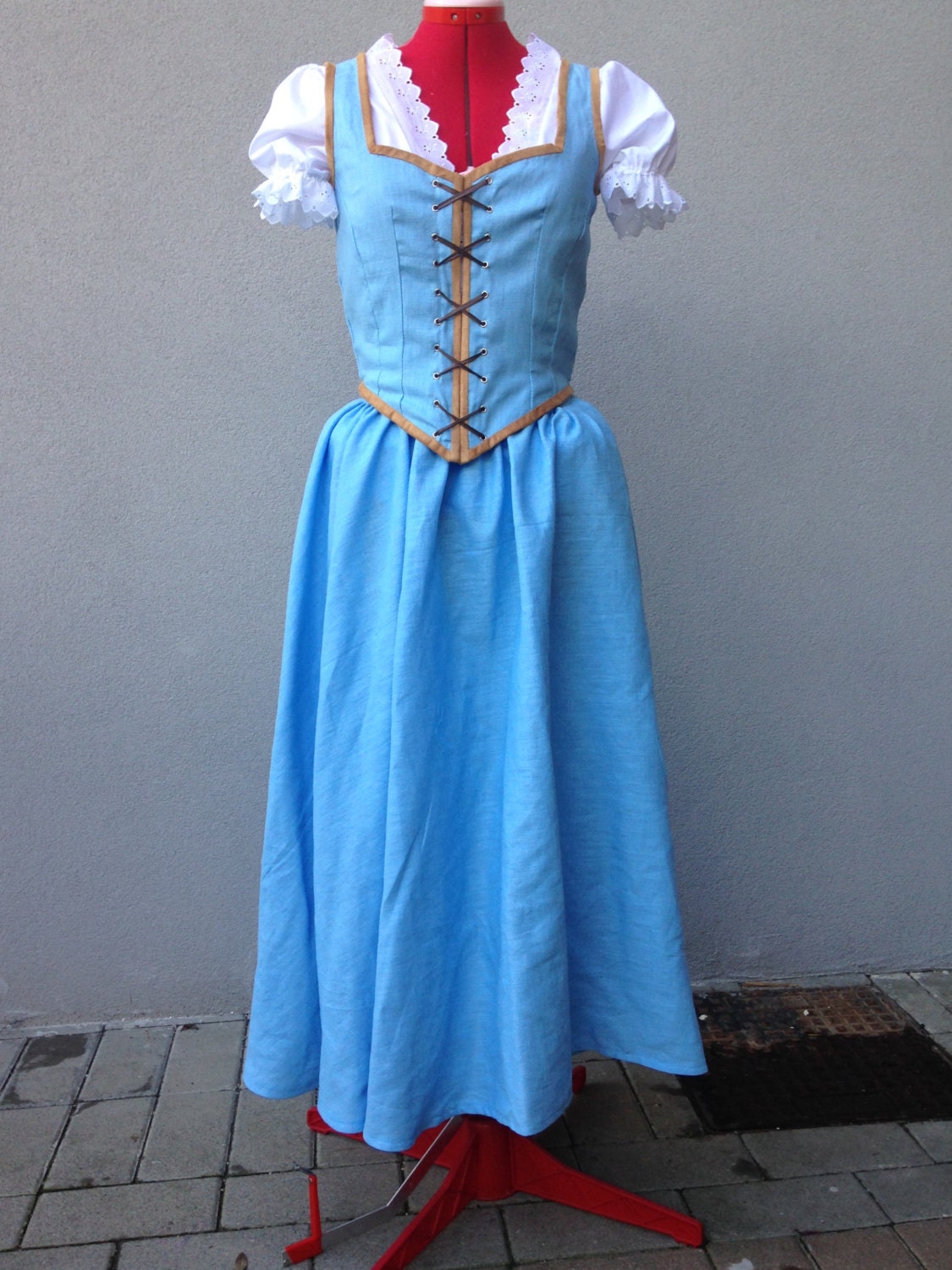 blue dress belle once upon a time Costume Cosplay OUAT Size:small
