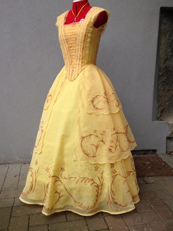Belle Beauty And The Beast Movie Yellow Gown Costume Etsy