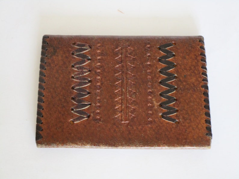 Luxury gift Handmade portfolio Vintage leather brown purse Folding billfold Small wallet Vintage leather folder