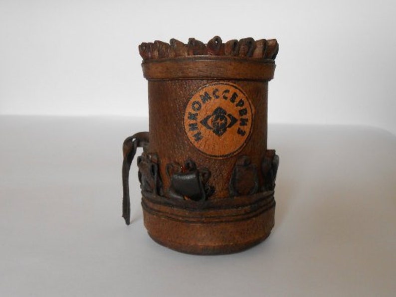 Vintage leather dice cup Vintage dice game Etsy