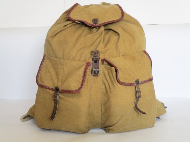 Vintage Military Canvas Backpack Distressed Washed Out Etsy