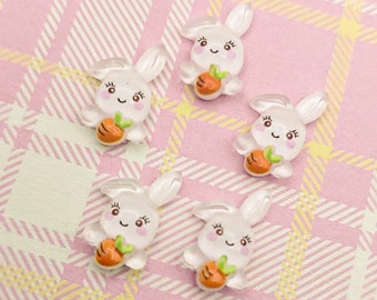 Cute Bunny with Carrot Nail Charm (size: 0.56x0.36 inches)