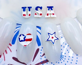 USA Patriótico Nail Charm