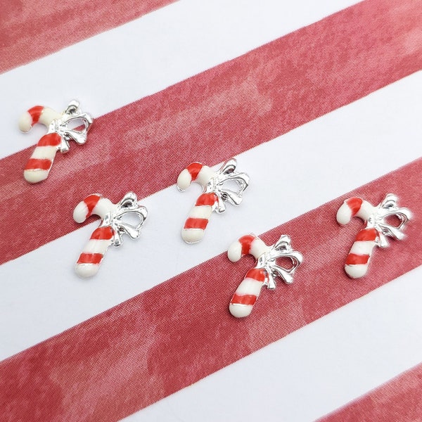 Candy Cane Nail Charm (size: 11mmx8mm)