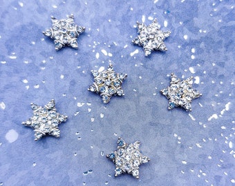 Rhinestone Encrusted Snowflake Nail Charm (size: 10mmx10mm)