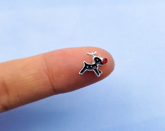 Rudolph Reindeer Nail Charm (tamaño: 7.8mmx7.4mm)