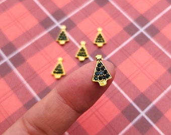 Amuleto de uñas del árbol de Navidad (tamaño: 12mmx7mm)