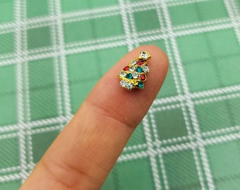 Amuleto de uñas del árbol de Navidad (tamaño: 10.7mmx7.1mm)