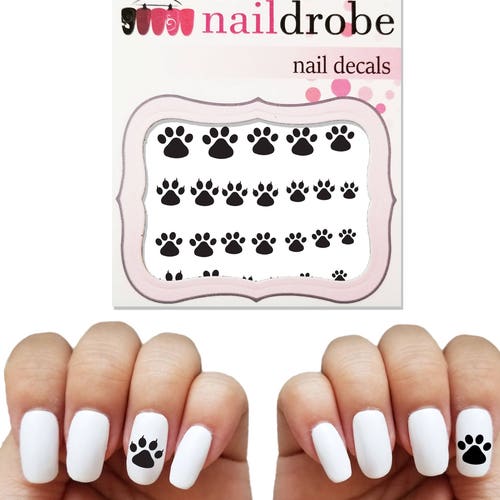 30-paw-print-nail-decals-waterslide-nail-decal-etsy