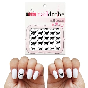 30 Cat Nail Decals  (Waterslide Nail Decal)