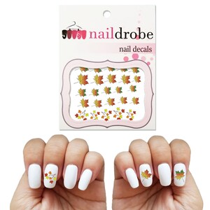 30 Fall Autumn Leaves Nail Decals  (Waterslide Nail Decal)