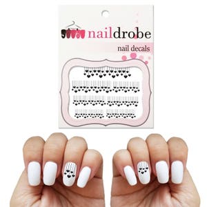 Heart Rain Drops Valentine Love Waterslide Nail Decals  (Waterslide Nail Decal)