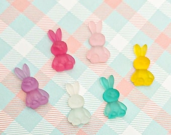 Translucent Bunny Rabbit Nail Charm (size: 0.71x0.37 inches)