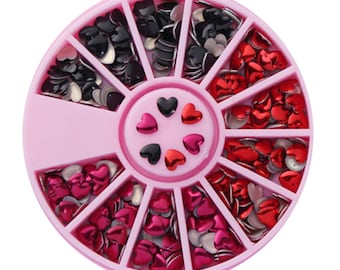 Heart Flat Back Nail Charms Wheel 3D Nail Art
