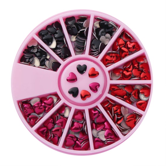 Heart Flat Back Nail Charms Wheel 3D Nail Art