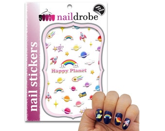 Pegatinas de uñas 3D Happy Planet Universe