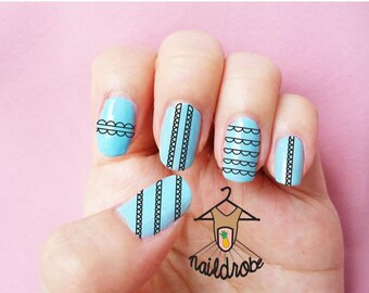Half Circle Pattern Strip Nail Decal  (Waterslide Nail Decal)