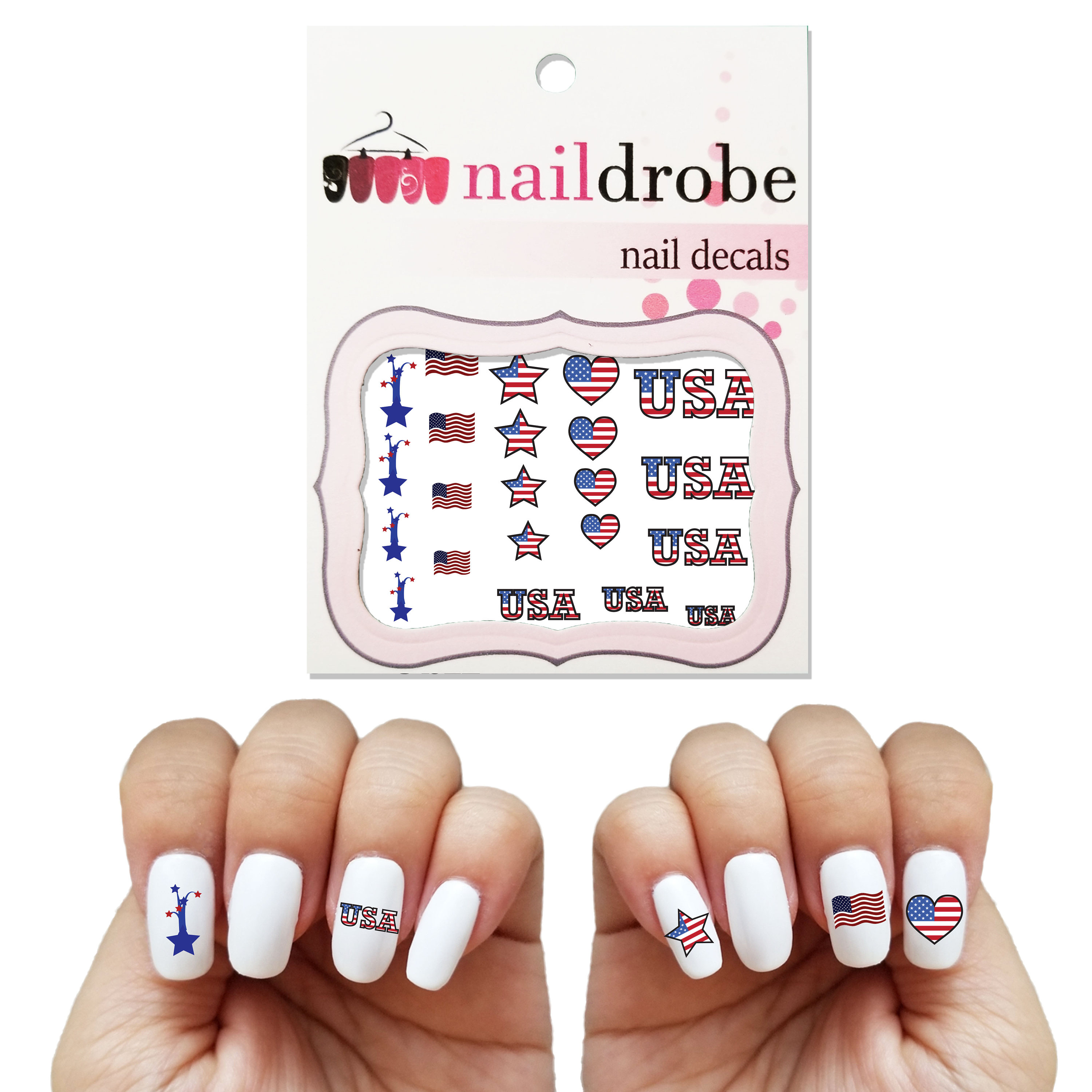 30 Patriotic USA Nail Decals fourth of July Veteran's 