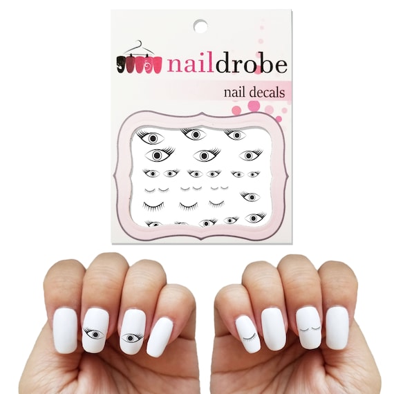 30 Eyelash Eye Nail Decals waterslide Nail Decal Etsy
