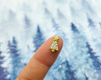 Christmas Tree Nail Charm (size: 11mmx6mm)